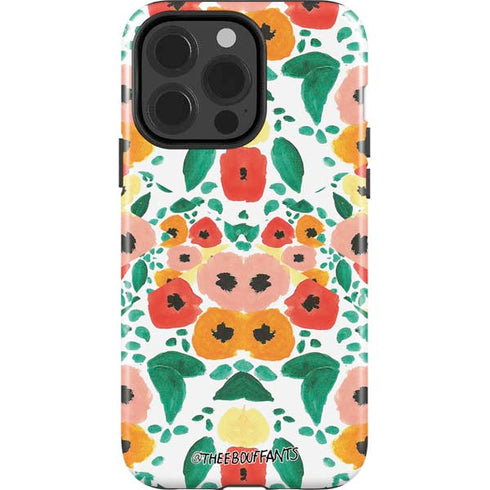 Bouffants and Broken Hearts Geometric Flowers iPhone 15 Pro Impact Case
